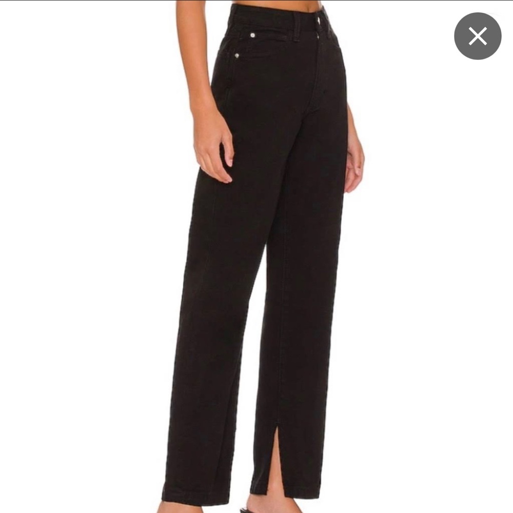 WeWoreWhat black mom slit straight jean